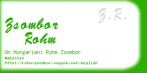 zsombor rohm business card